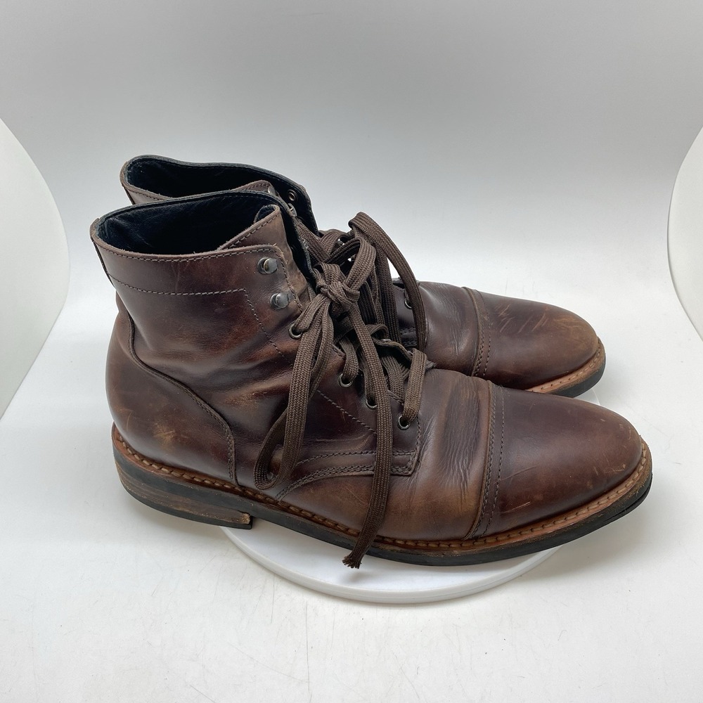 Thursday Boot Co Mens 13.5 US Everyday Captain Brown Leather Cap Toe Lace Up See